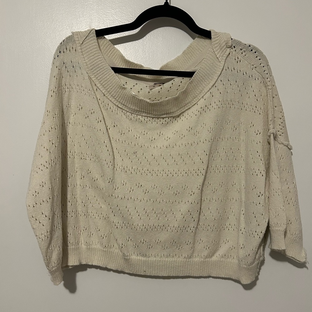 Free People Off-the-Shoulder Cream Sweater
